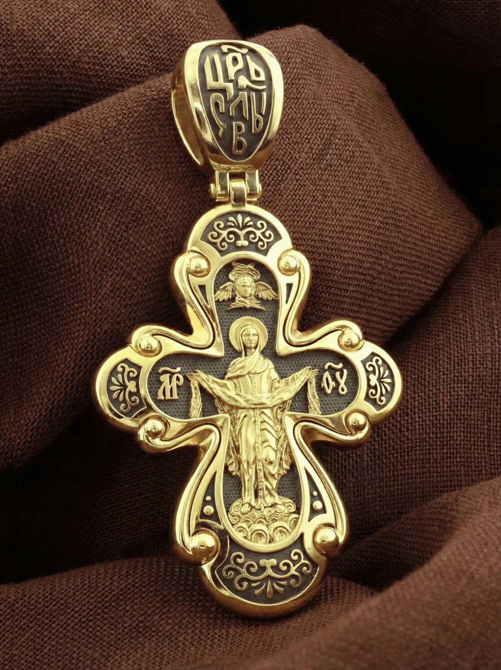 Крест из лимонного золота
