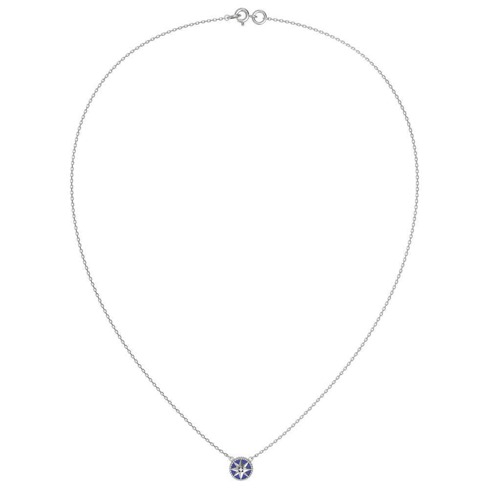 Колье из белого золота c бриллиантами и лазуритом