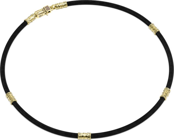 Шнурок шёлковый из лимонного золота c шёлковым шнурком