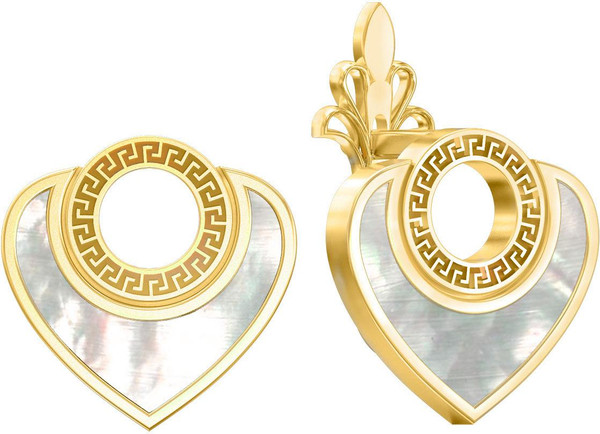 Серьги из лимонного золота c перламутром