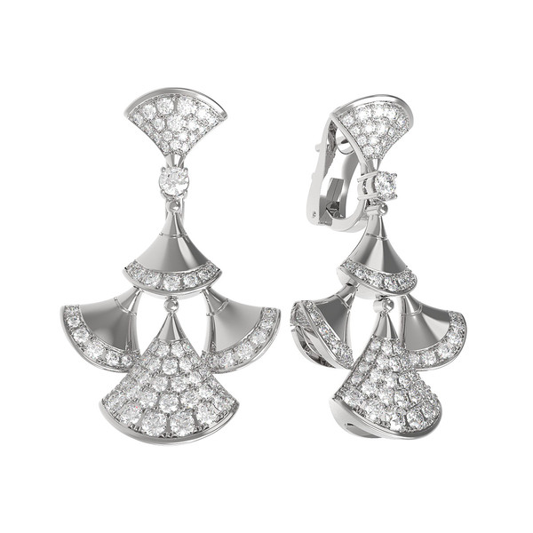 Серьги из белого золота c бриллиантами