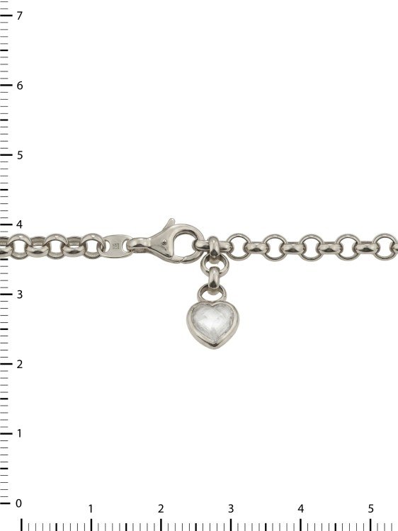 Цепь из белого золота c фианитом