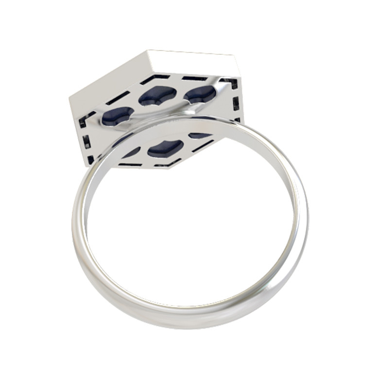 Кольцо из белого золота c лазуритом