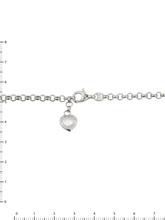 Цепь из белого золота c фианитом