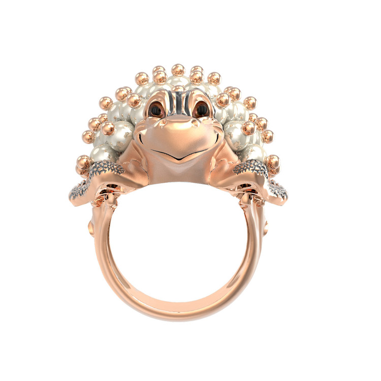 Кольцо из золота c эмаль и жемчугом