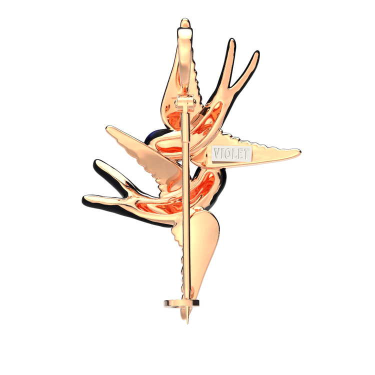 Брошь из золота c эмаль