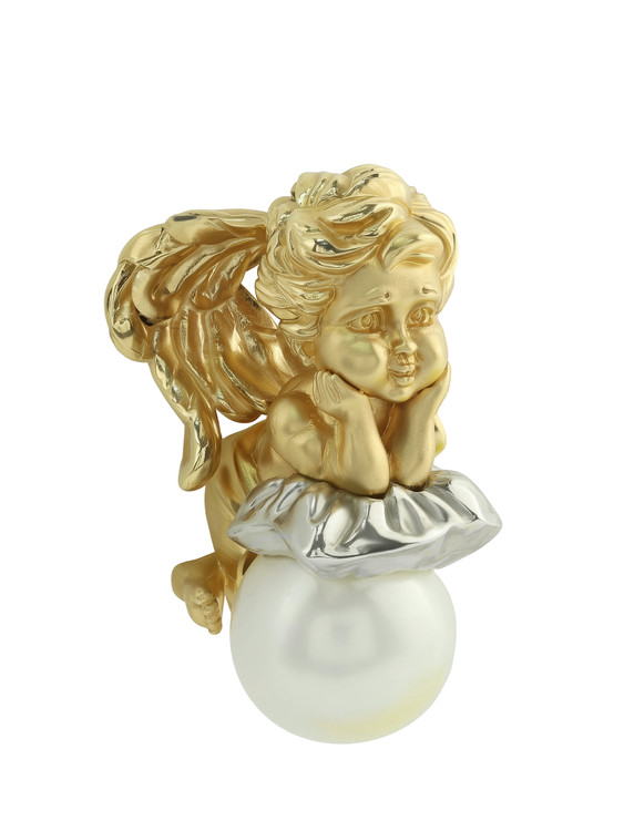 Подвеска из лимонного золота c жемчугом