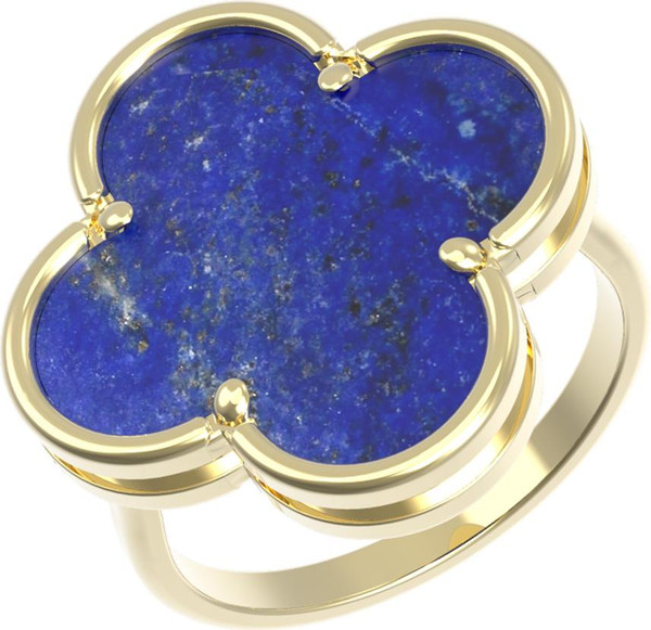 Кольцо из лимонного золота c лазуритом