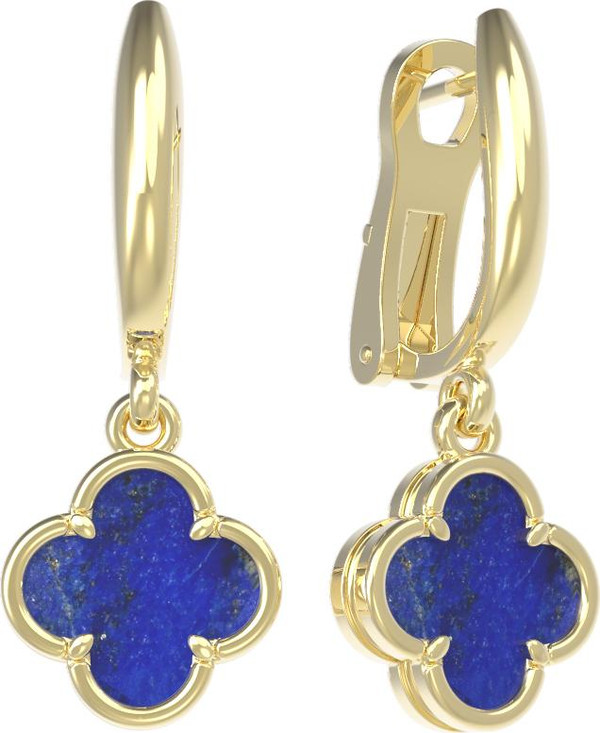 Серьги из лимонного золота c лазуритом