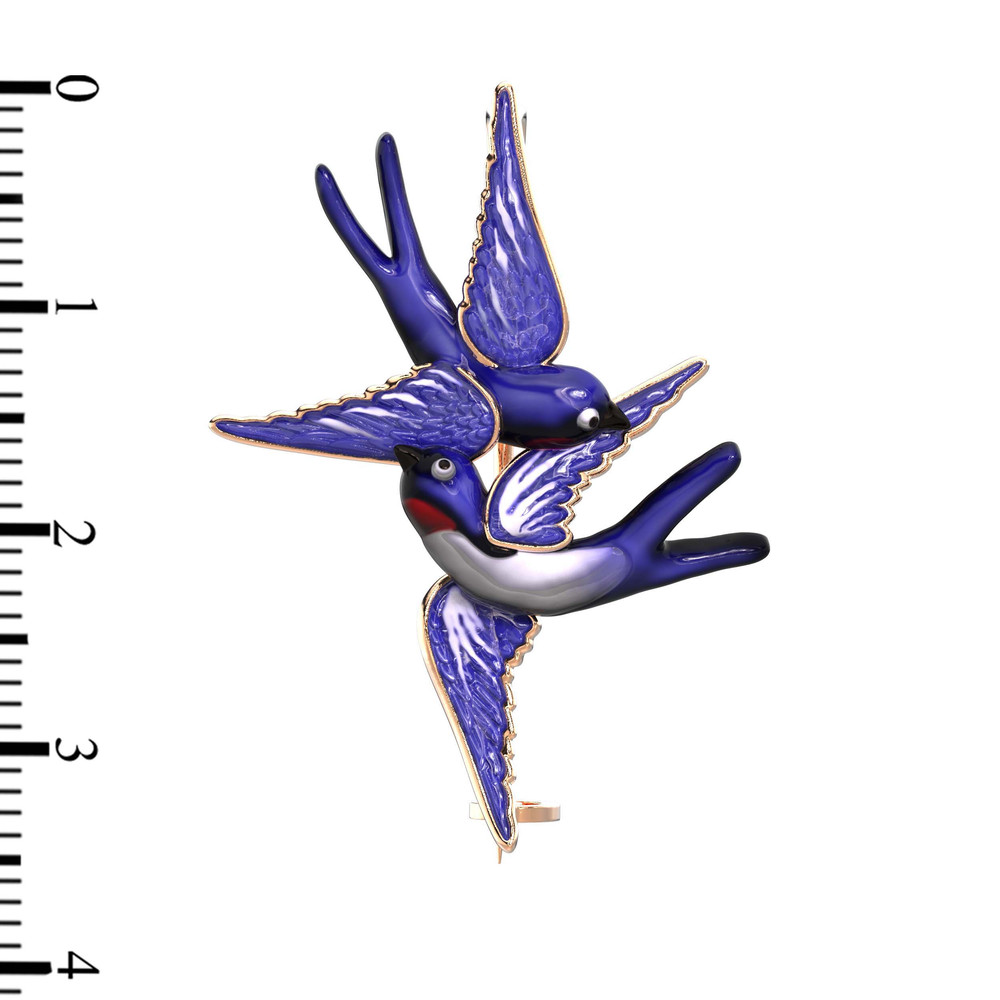 Брошь из золота c эмаль