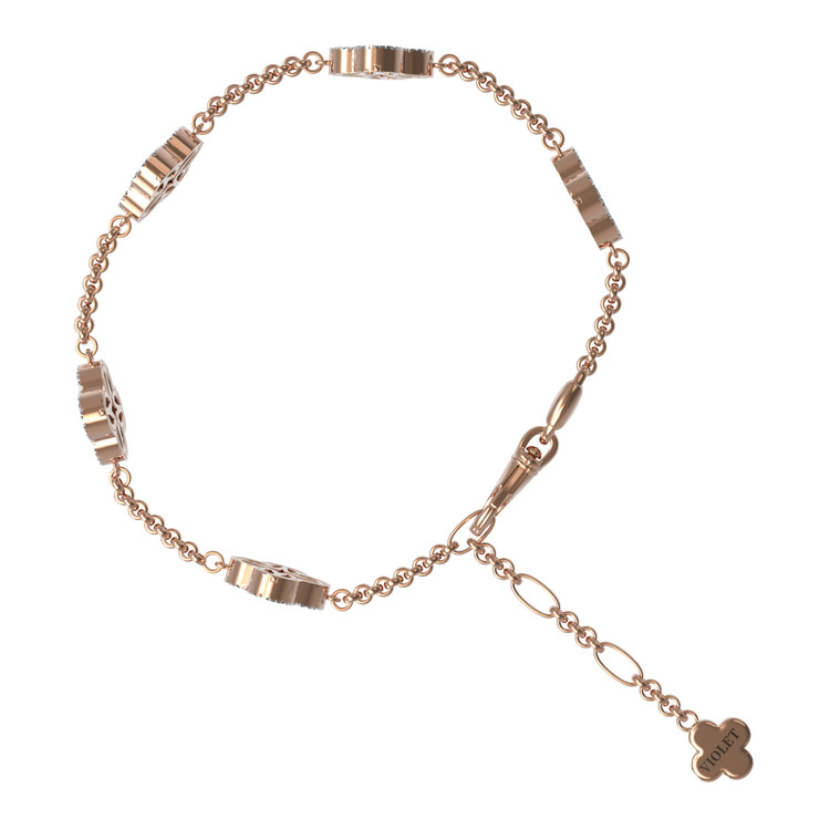 Браслет из золота c бриллиантами, лазуритом и перламутром