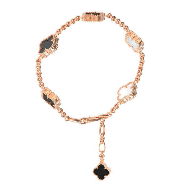 Браслет из золота c ониксом и перламутром