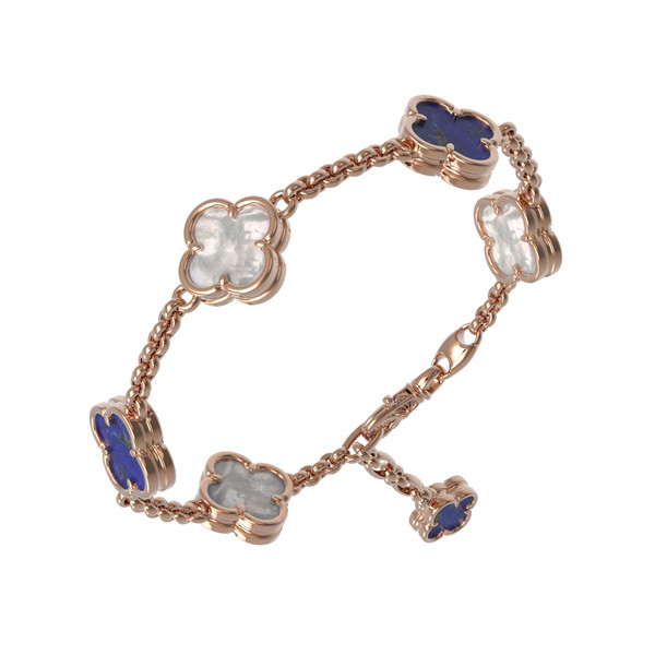 Браслет из золота c лазуритом и перламутром