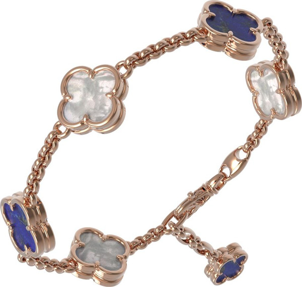 Браслет из золота c лазуритом и перламутром