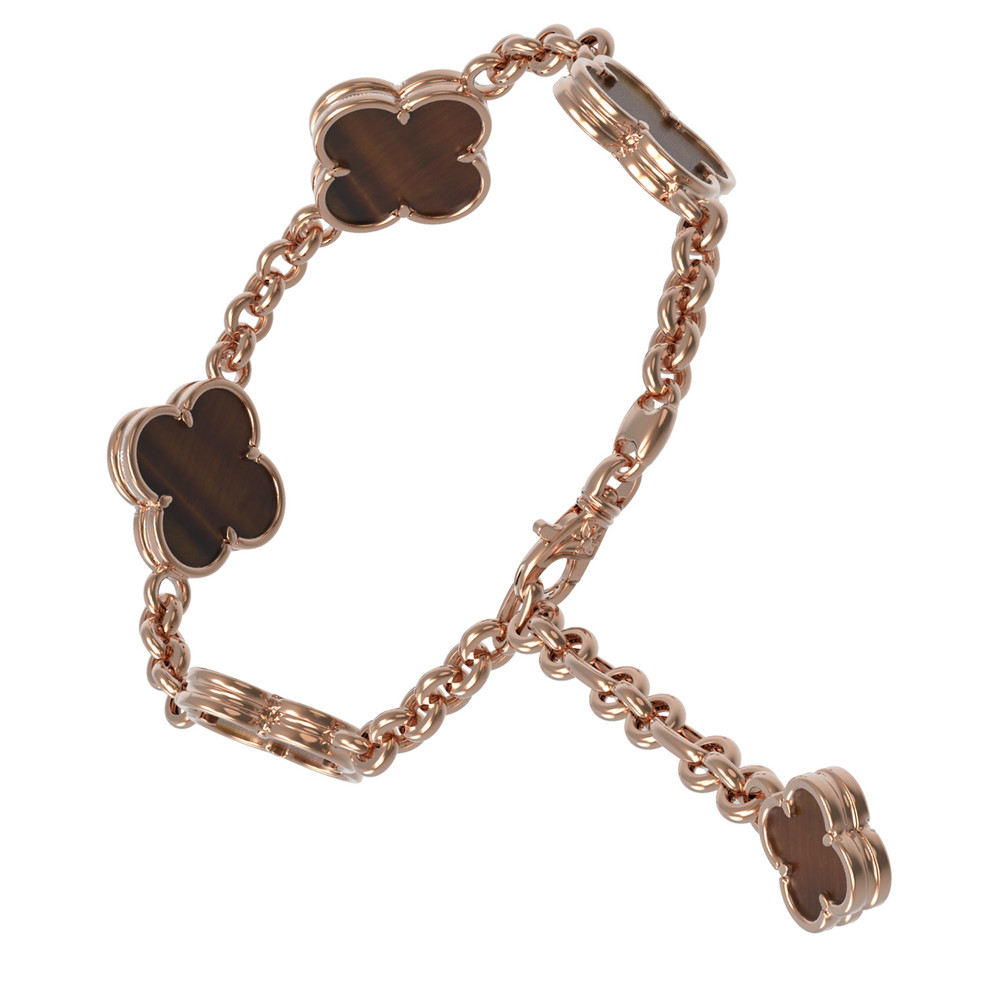 Браслет из золота c тигровым глазом