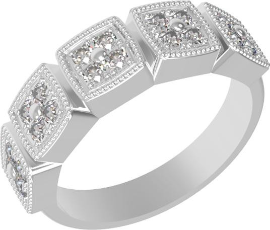 Кольцо из белого золота c бриллиантами