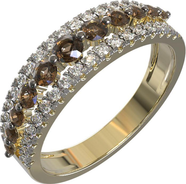 Кольцо из лимонного золота c бриллиантами