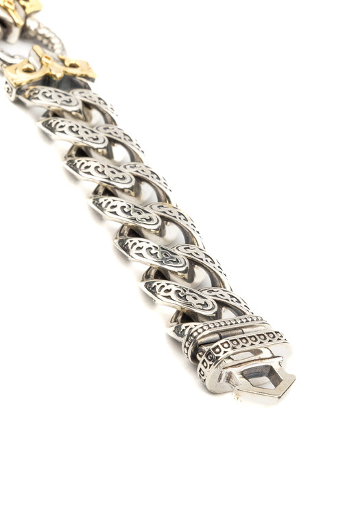 Браслет из серебра и золота c рубином