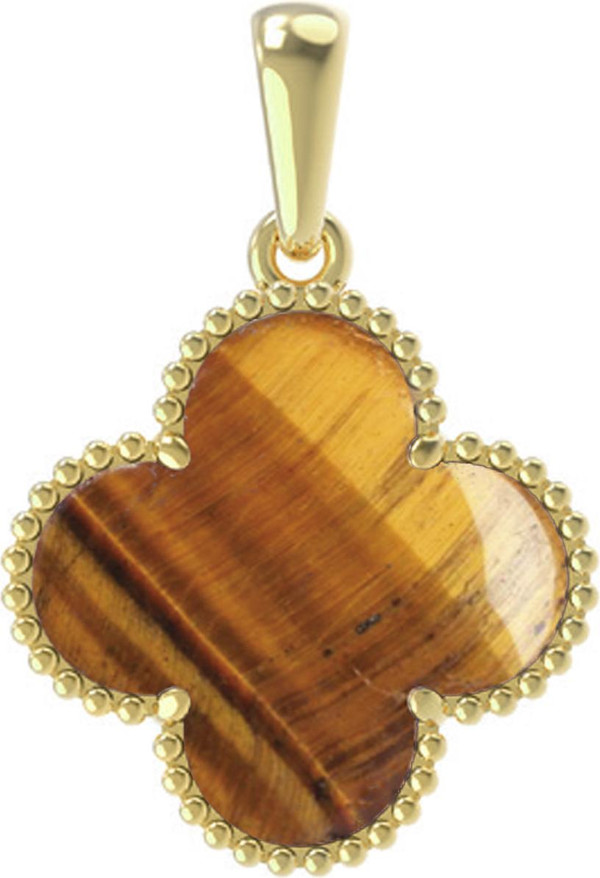 Подвеска из лимонного золота c тигровым глазом