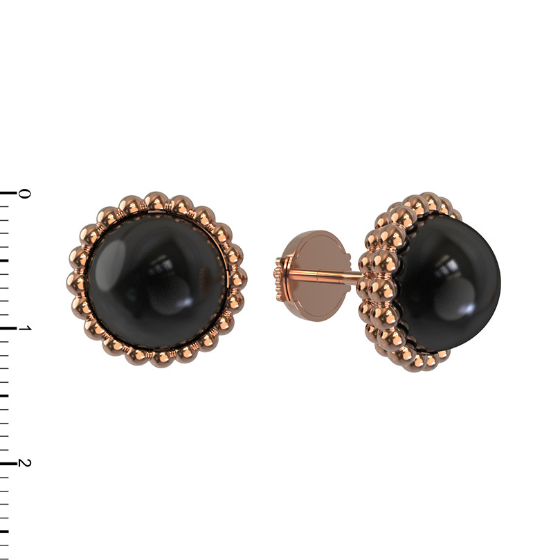 Серьги из золота c ониксом