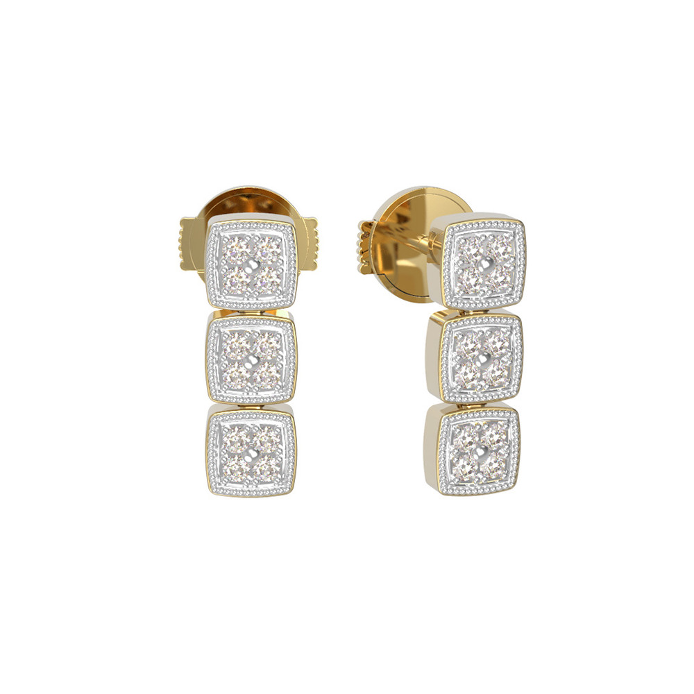 Серьги из лимонного золота c бриллиантами