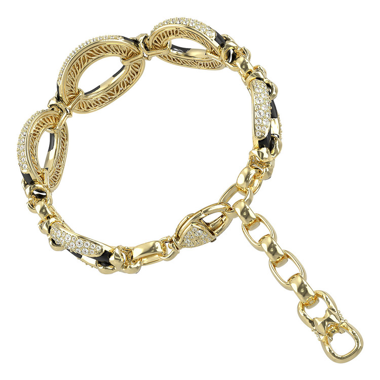 Браслет из лимонного золота c бриллиантами и ониксом