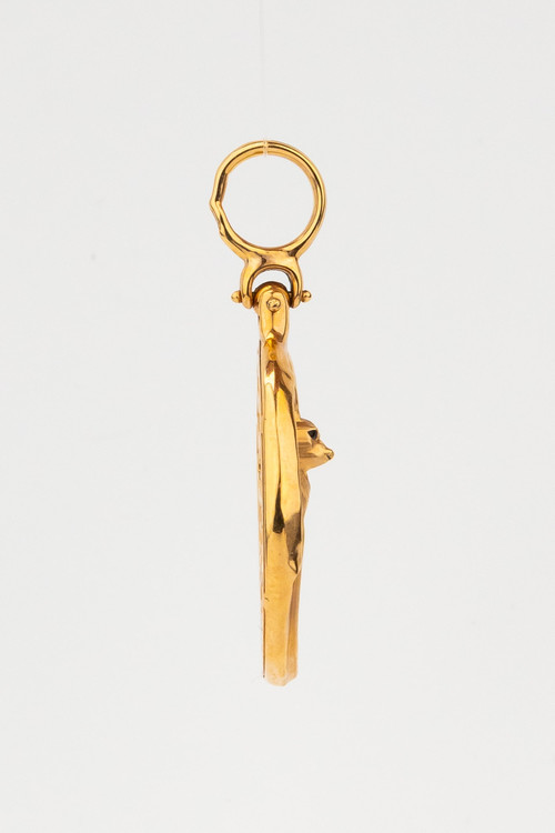 Подвеска из золота c эмаль и ониксом