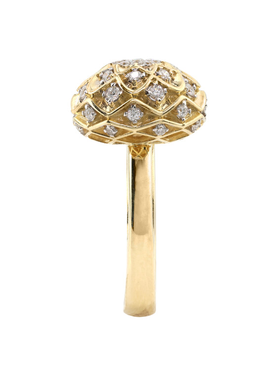 Кольцо из лимонного золота c бриллиантами