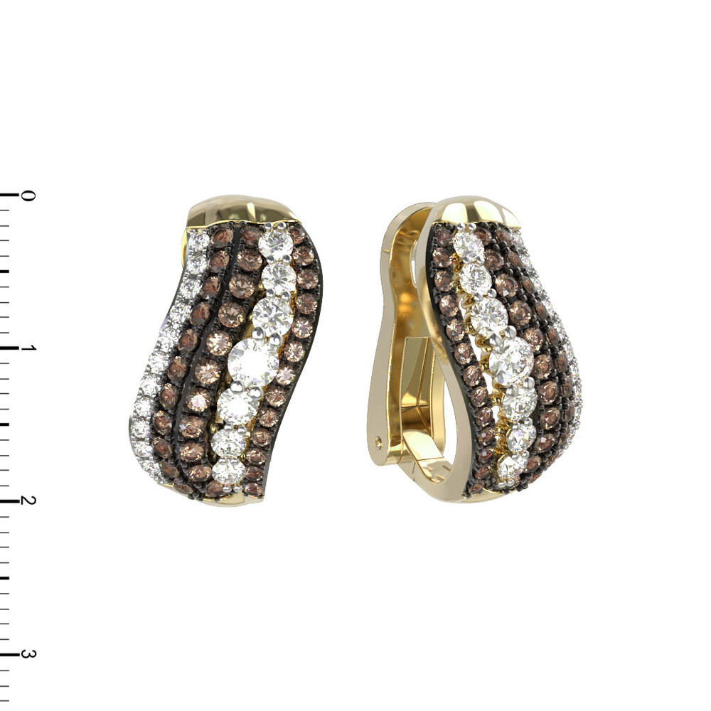 Серьги из лимонного золота c бриллиантами