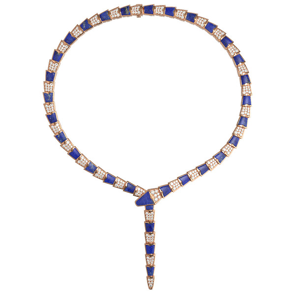 Колье из золота c бриллиантами и лазуритом