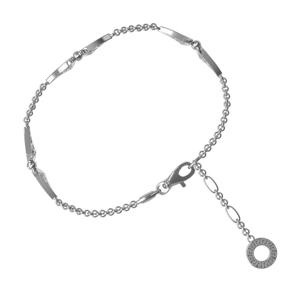 Браслет из белого золота c бриллиантами и ониксом