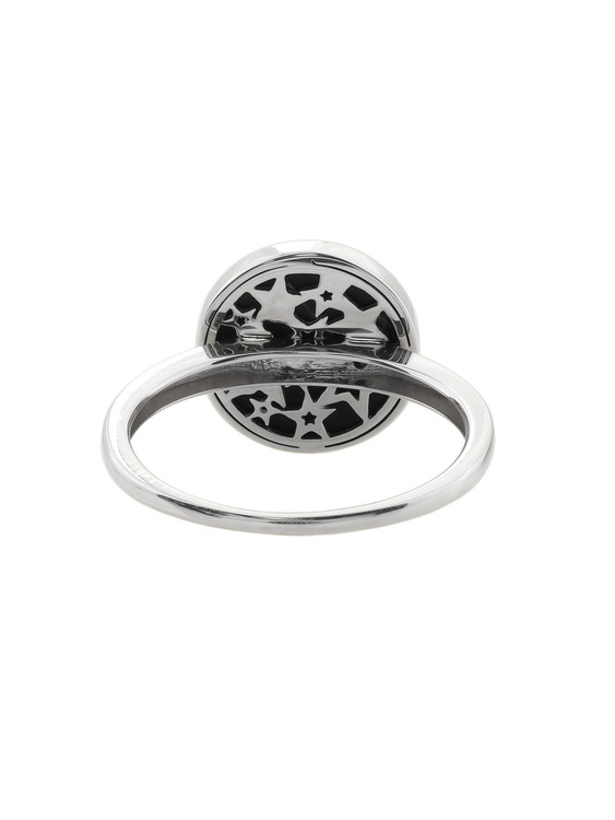 Кольцо из белого золота c бриллиантами и ониксом