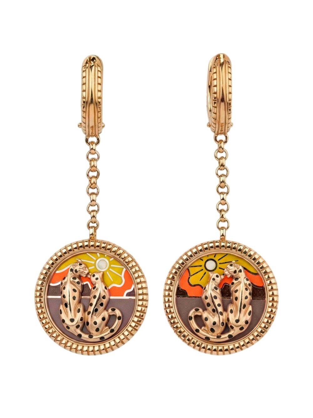 Серьги из золота c эмаль