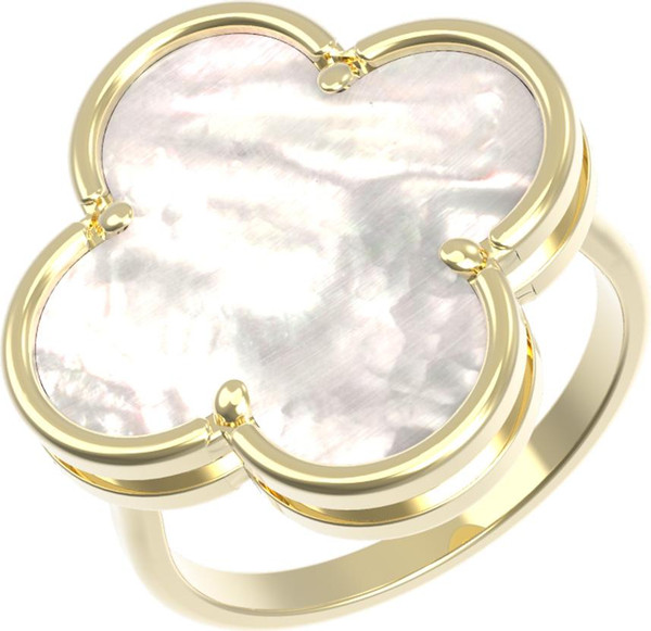 Кольцо из лимонного золота c перламутром