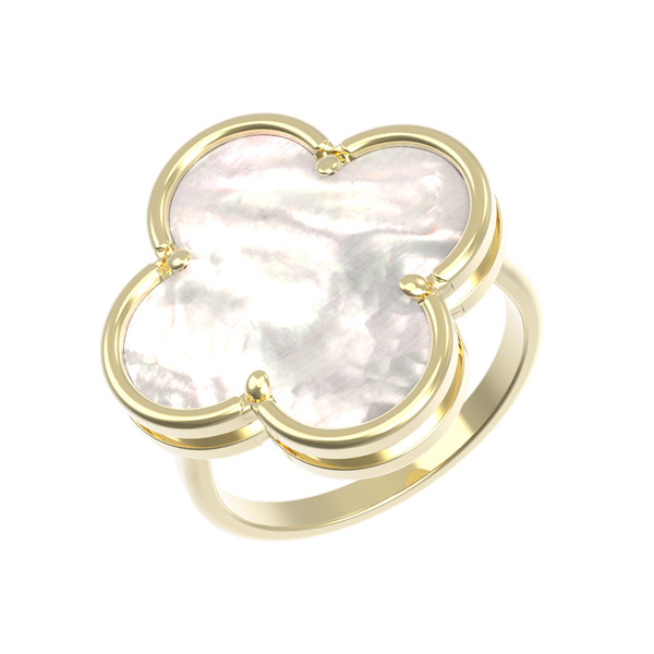 Кольцо из лимонного золота c перламутром