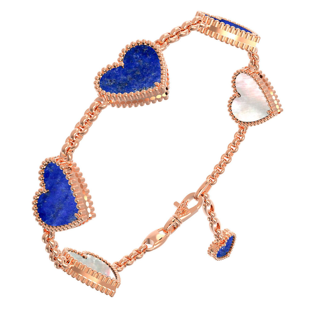 Браслет из золота c лазуритом и перламутром