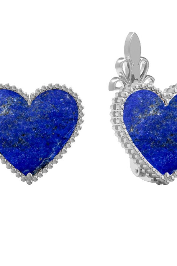 Серьги из белого золота c лазуритом