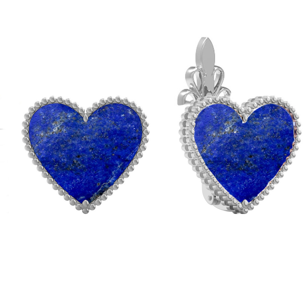 Серьги из белого золота c лазуритом