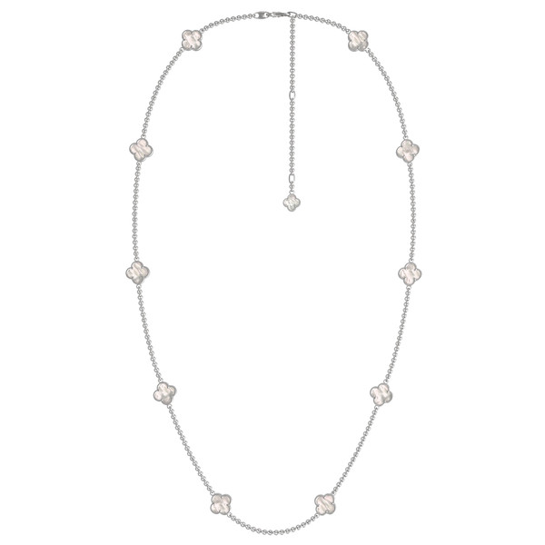 Колье из белого золота c перламутром