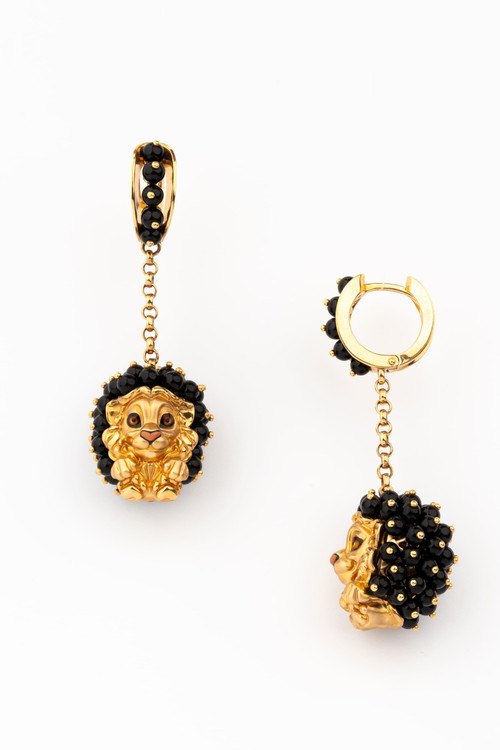 Серьги из золота c эмаль и ониксом