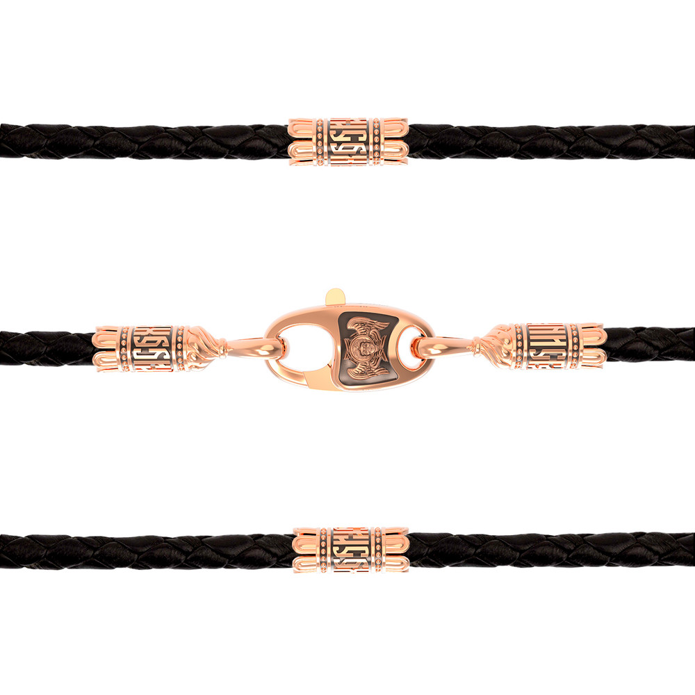 Шнурок кожаный из золота c кожаным шнурком