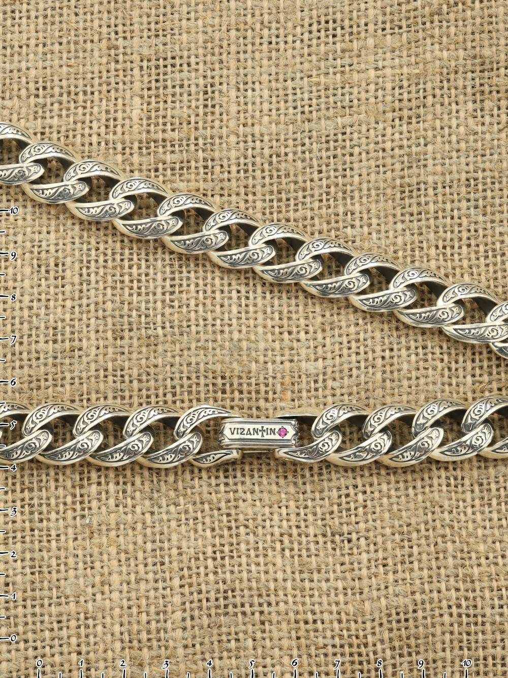 Цепь из серебра c рубином