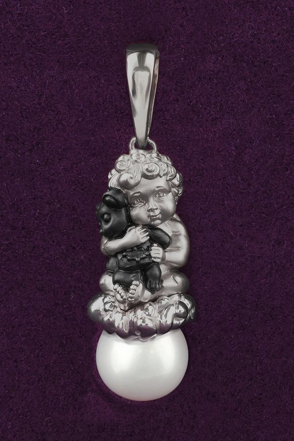 Подвеска из белого золота c жемчугом