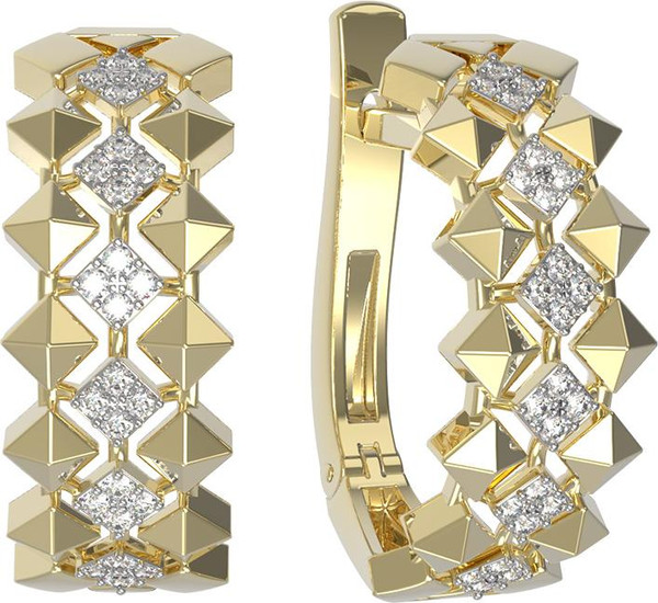 Серьги из лимонного золота c бриллиантами