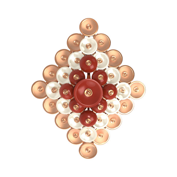 Подвеска из золота c агатом и перламутром