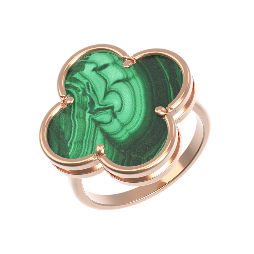 Кольцо из золота c малахитом