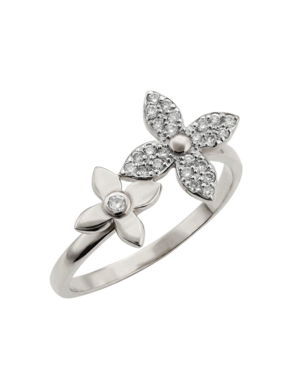 Кольцо из белого золота c бриллиантами