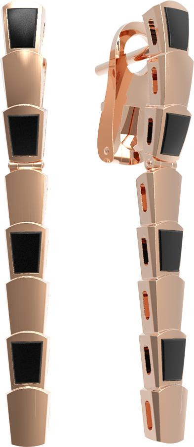 Серьги из золота c ониксом