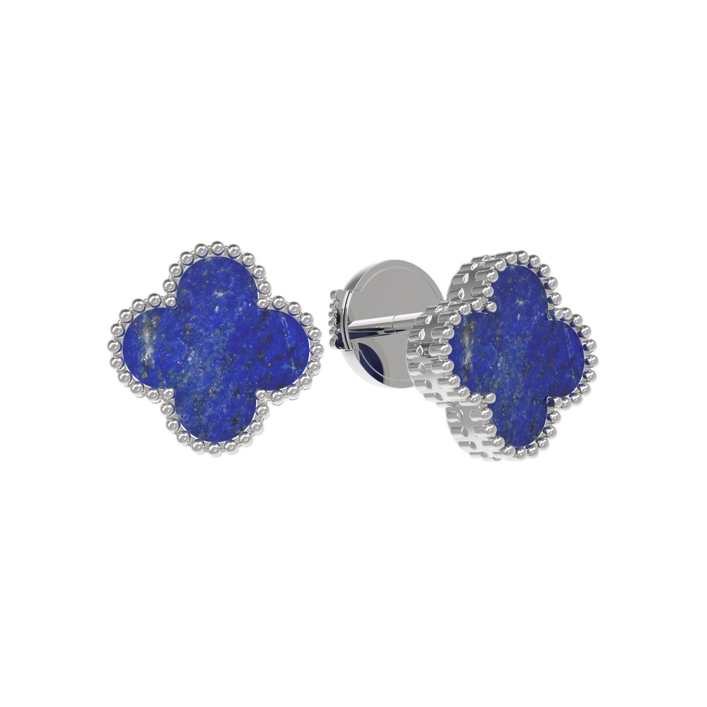 Серьги из белого золота c лазуритом