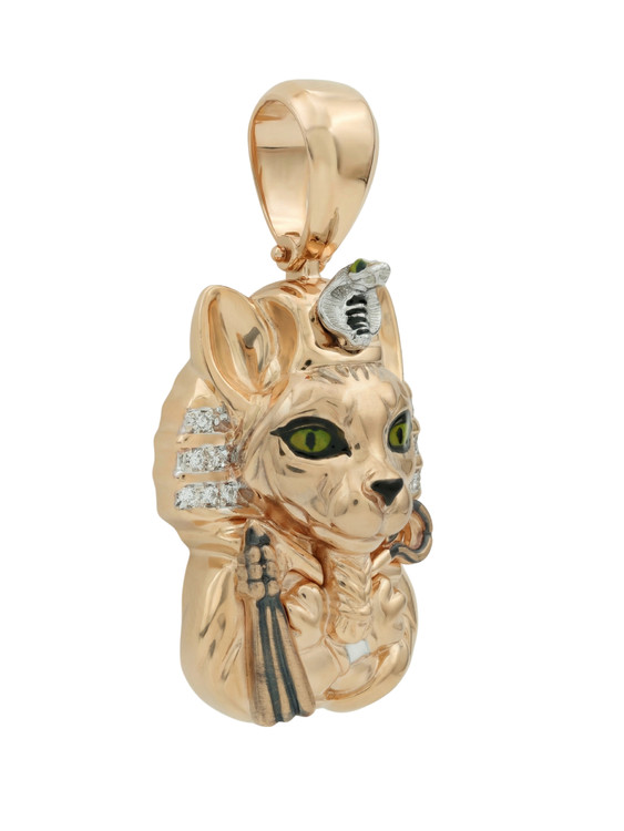 Подвеска из золота c эмаль , бриллиантами и рубином